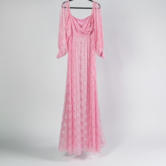Pink Princess Sheer Dress - great for maternity photo shoot - Picture 1 of 8